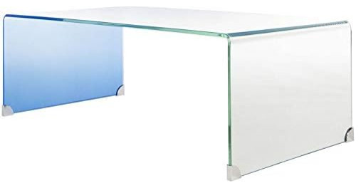 Modern Coffee Table  Two Tone Glass Construction With Large Top   Contemporary   Coffee Tables   by Decor Love  Houzz