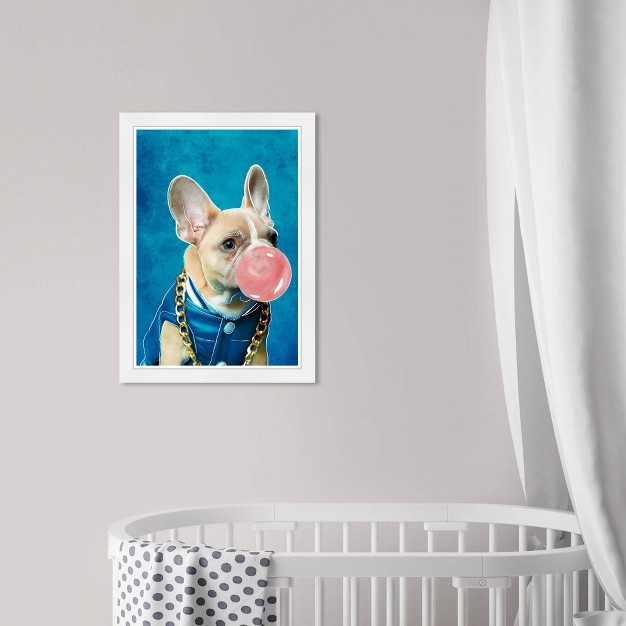 X 21 quot Frenchie And Bubblegum Animals Framed Art Print Wynwood Studio