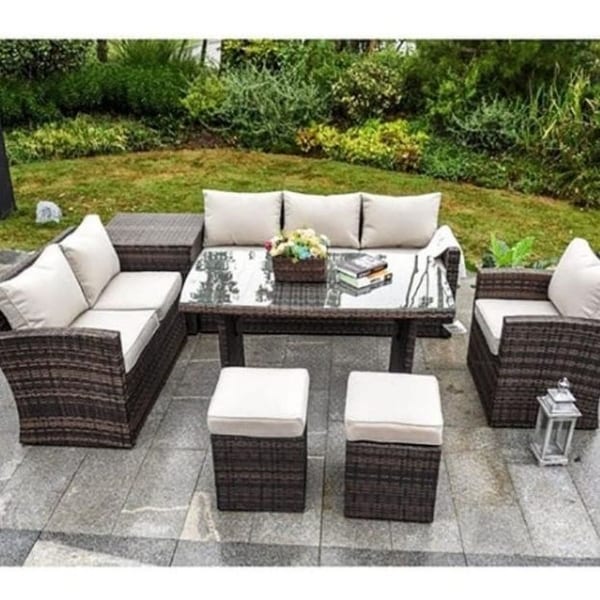 Moda 7Piece Outdoor Sofa Set Wicker Patio Sectional Furniture