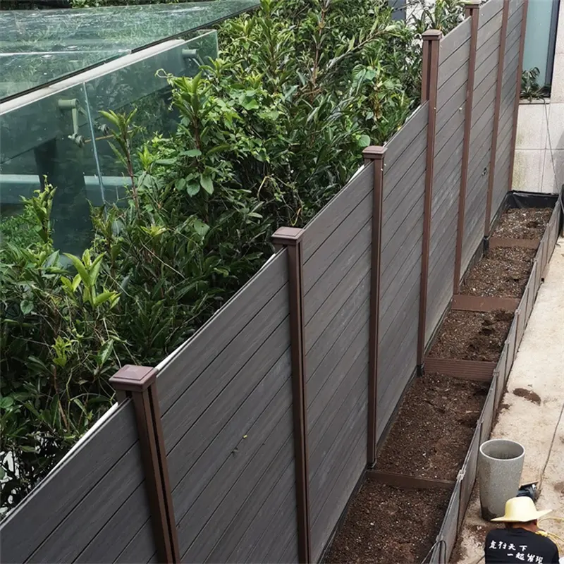 Factory Supply Wood Plastic Composite fence with Aluminum Structure