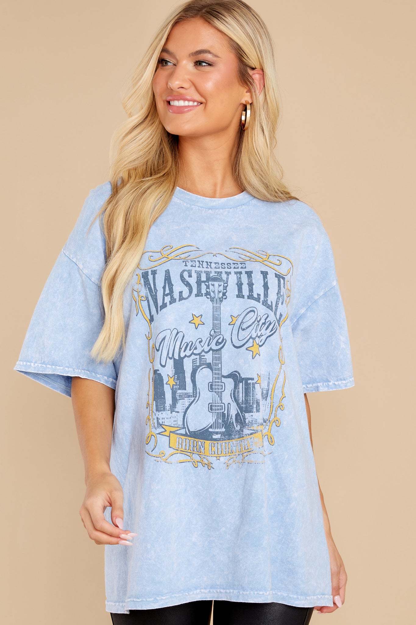 Nashville Lights Dusty Blue Graphic Tee
