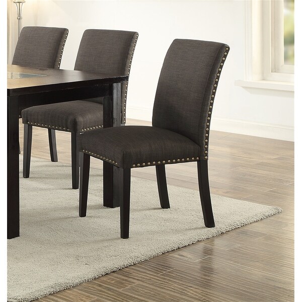 Dining Room Chairs Polyfiber Tufted Set of 2
