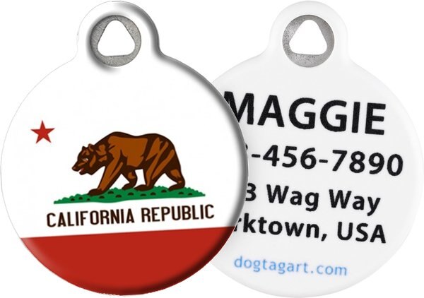 Dog Tag Art California Flag Personalized Dog and Cat ID Tag