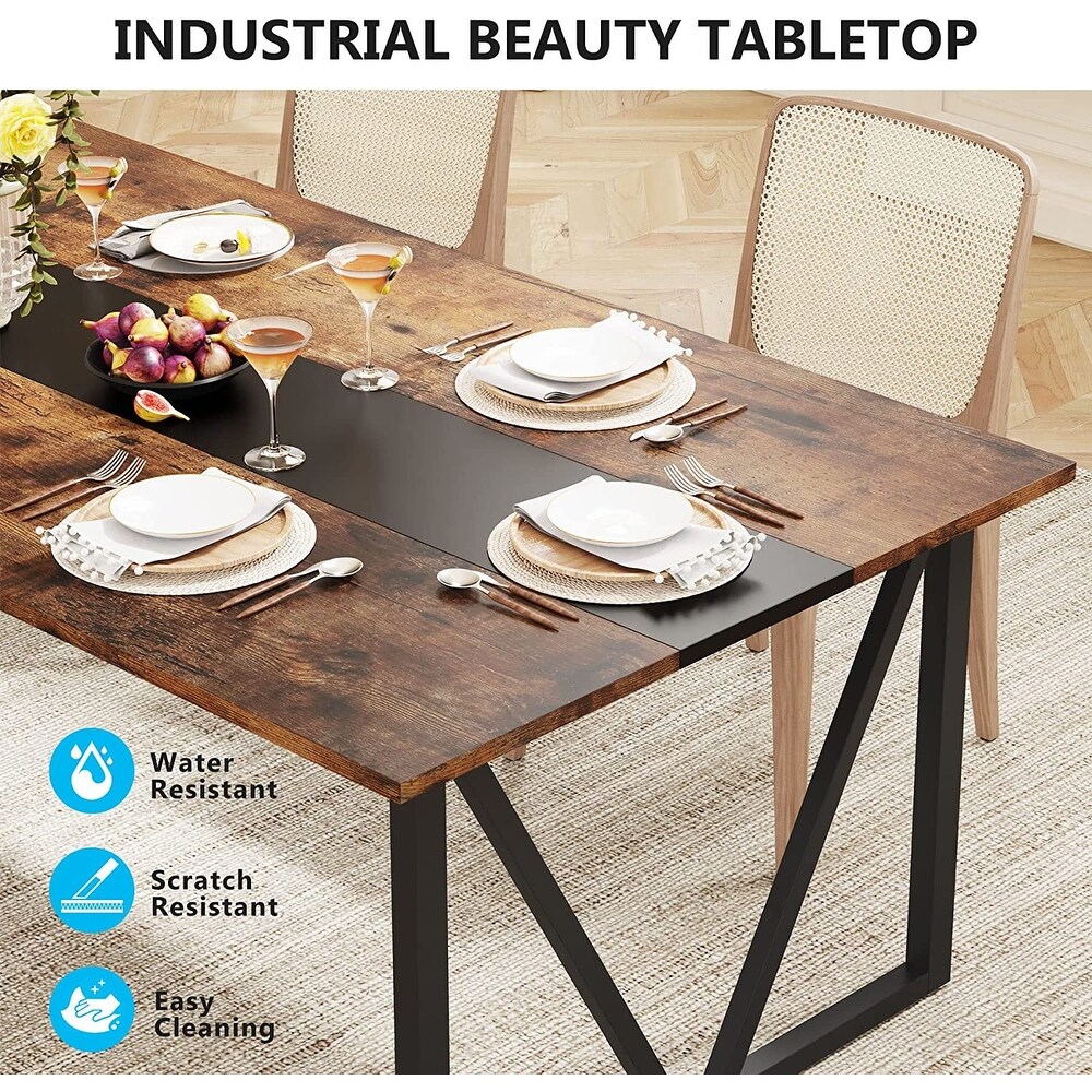 70.8 inch Dining Table for 6 8 People  Industrial Kitchen Dining Room Table for Living Room  Rustic Brown