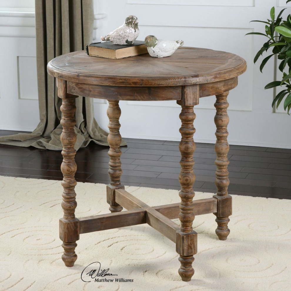 Uttermost Samuelle 26 x 26 quotWooden End Table   French Country   Side Tables And End Tables   by Buildcom  Houzz