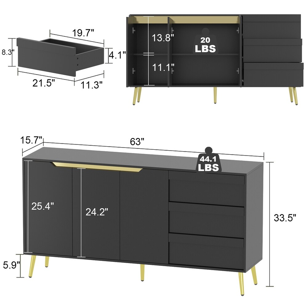 3 Drawer 63\