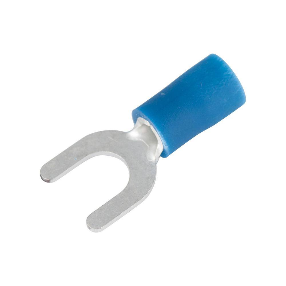 Gardner Bender 16 - 14 AWG #8 - 10 Stud Size Vinyl-Insulated Spade Terminals Blue (15-Pack) 15-114