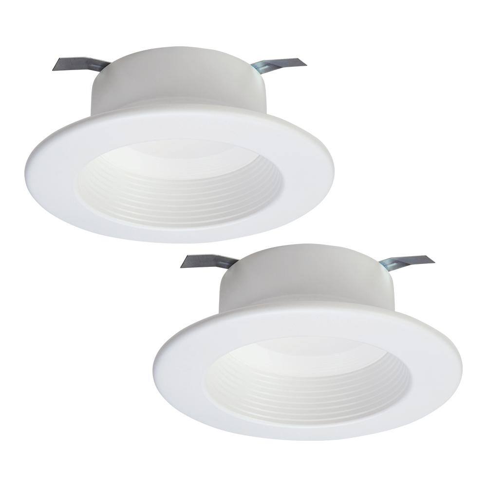 Halo 4 in. 2700K-5000K Tunable Smart Integrated LED White Recessed Light Ceiling Trim Selectable Lumens (2-Pack) RL4HHHL-2PK