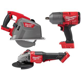 MW M18 FUEL 18V Lithium-Ion Brushless Cordless 4-12 in.6 in. Grinder with Metal Saw  12 in. Impact Wrench (3-Tool)