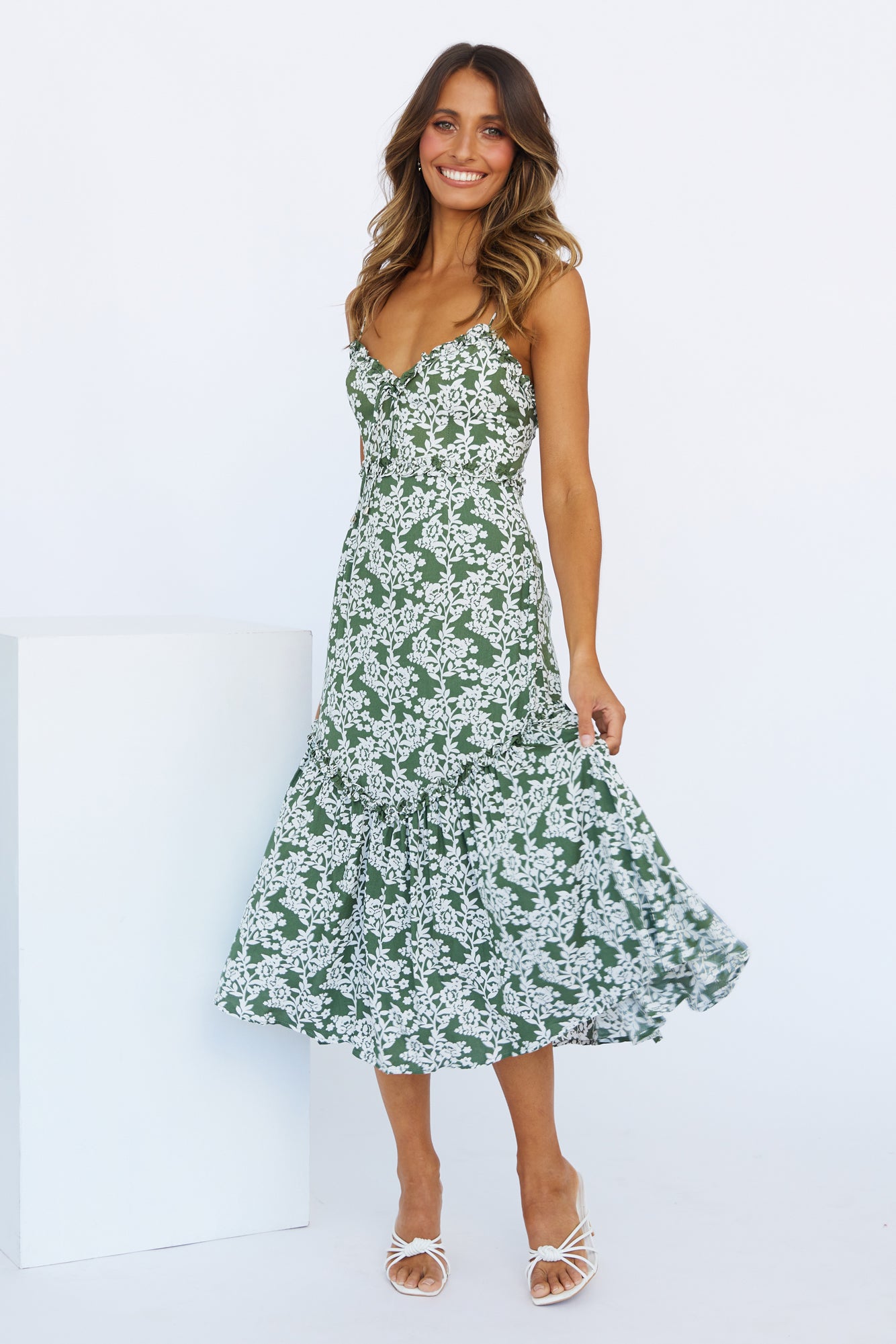 Echoes Of Summer Midi Dress Green