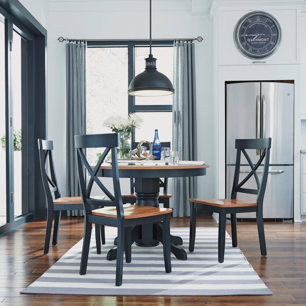 HOMESTYLES 5-Piece Black and Oak Dining Set 5168-318