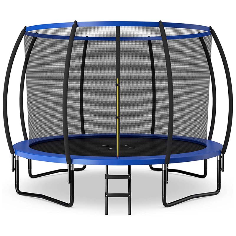 8/10/12FT ASTM Approved Outdoor Large Recreational Trampoline with Ladder & Enclosure Net Safety Pad