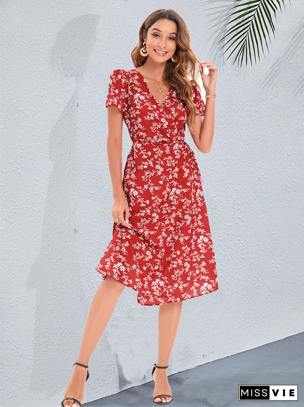 Women's Holiday Style Retro Floral Maxi Dresses