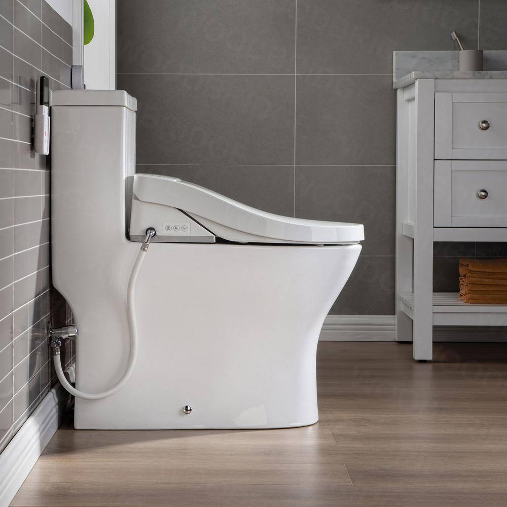 WOODBRIDGE Journey One Piece 1.1GPF1.6 GPF Dual Flush Elongated Toilet with Advance Smart Bidet Toilet in White T-0022