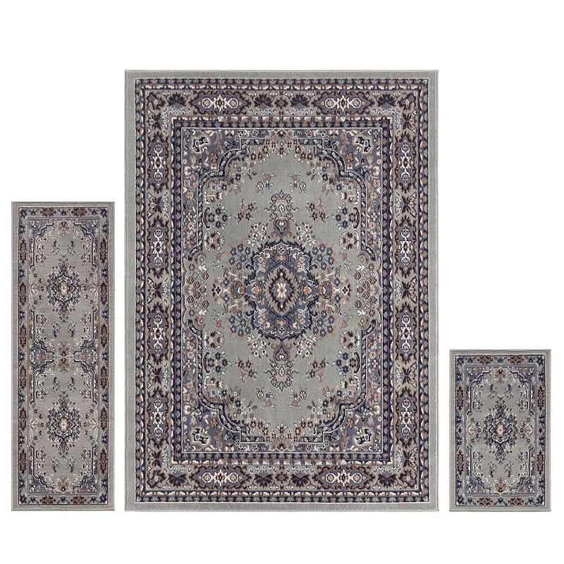 Home Dynamix Ariana Ksara Traditional Medallion 3-Piece Area Rug