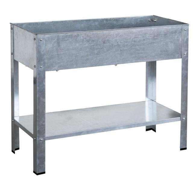 Galvanized Metal Elevated Garden Planter&#44; Silver