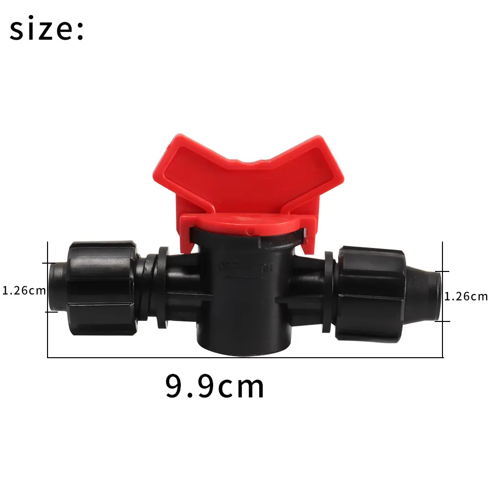 16PE pipe switch ball with latch greenhouse irrigation watering plant accessory Double head mm