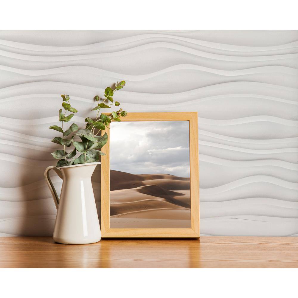 INNOVERA DECOR BY PALRAM 24'' x 24'' Dunes PVC Seamless 3D Wall Panels in White 9-Pieces 705512