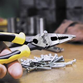 Klein Tools 8-38 in. All-Purpose Pliers with Crimper J2078CR