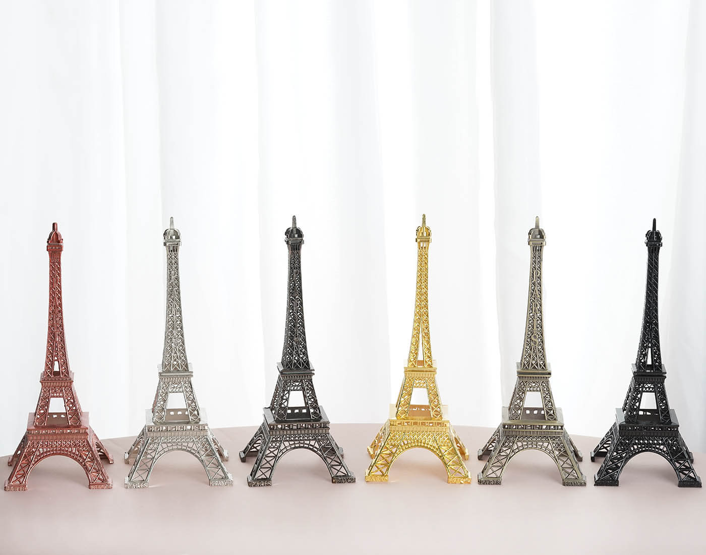 Silver Metal Eiffel Tower Table Centerpiece, Decorative Cake Topper - 10