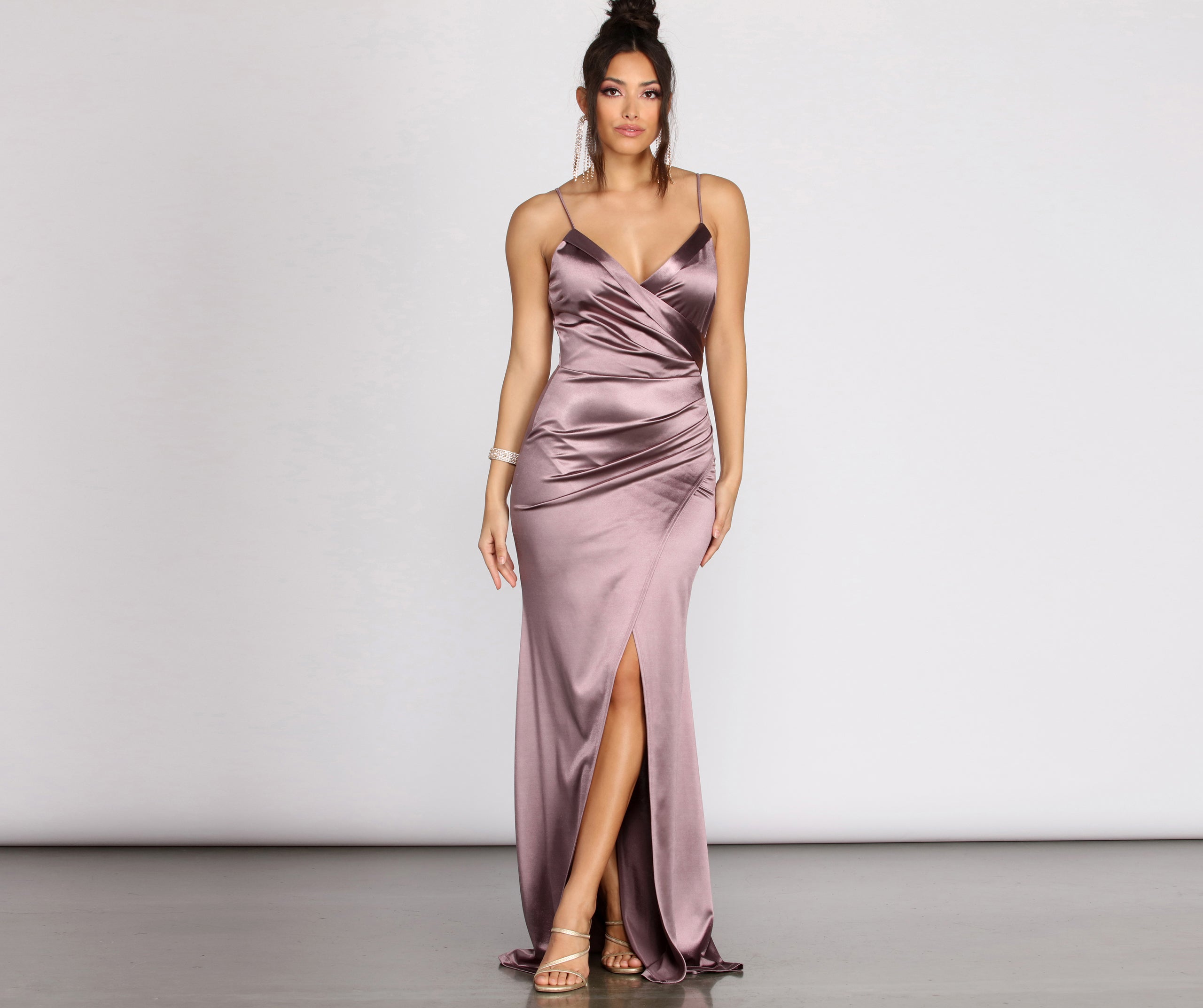 Julina Wrap Satin Dress