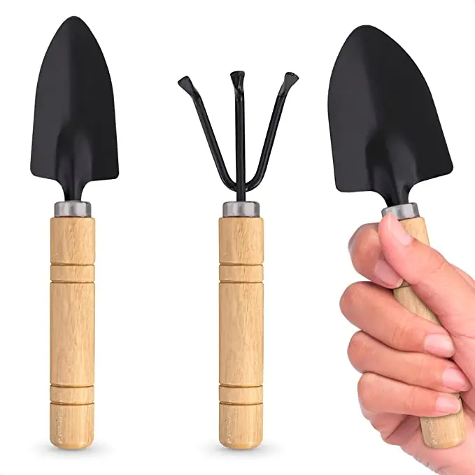 And Meat Planting Tools Shovel Rake Trowel Wood Handle Small Gardening Flower Indoor Kids Garden Tools Set