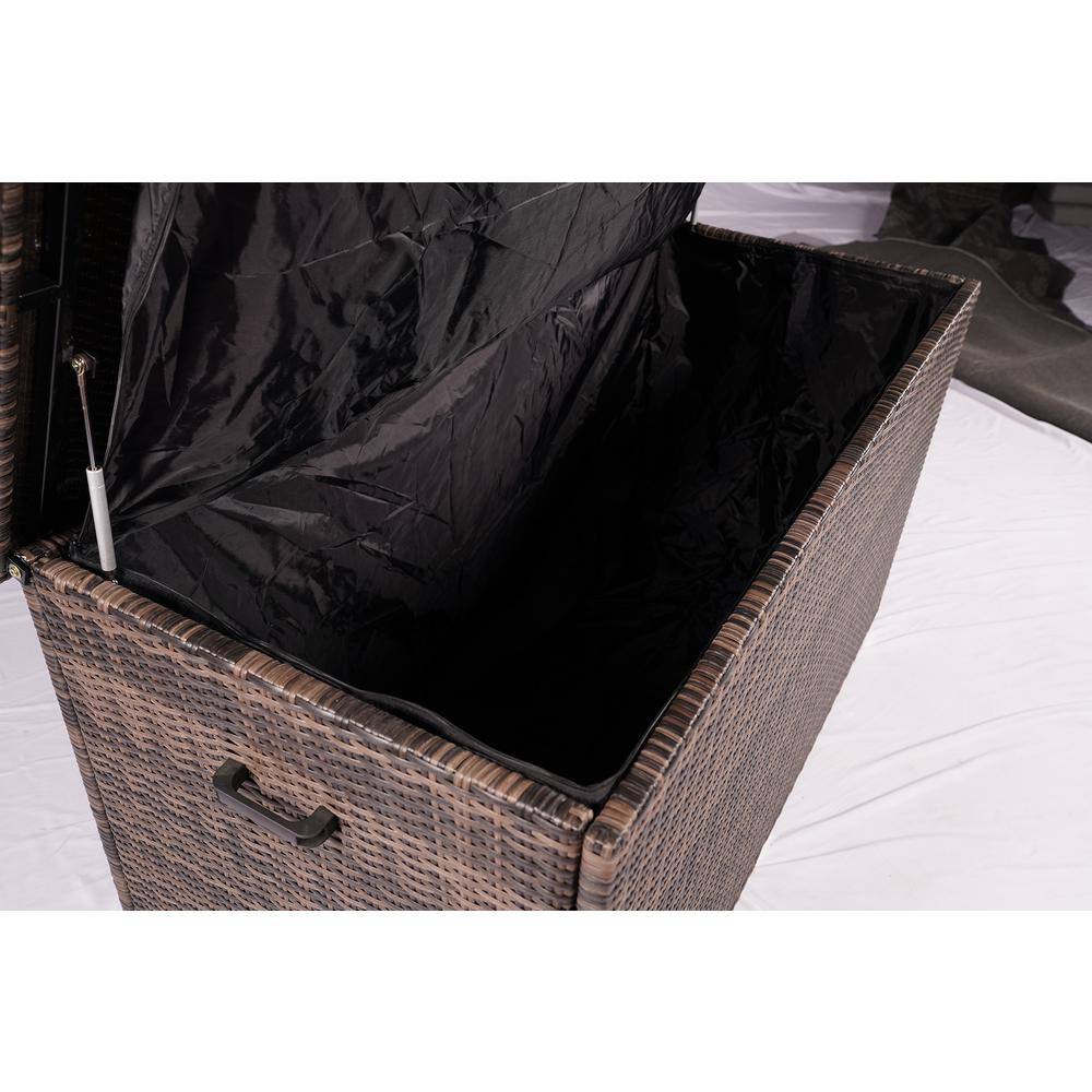 DIRECT WICKER Max 264 Gal. Flip-Top Wicker Outdoor Storage Box in Brown PA-3256B