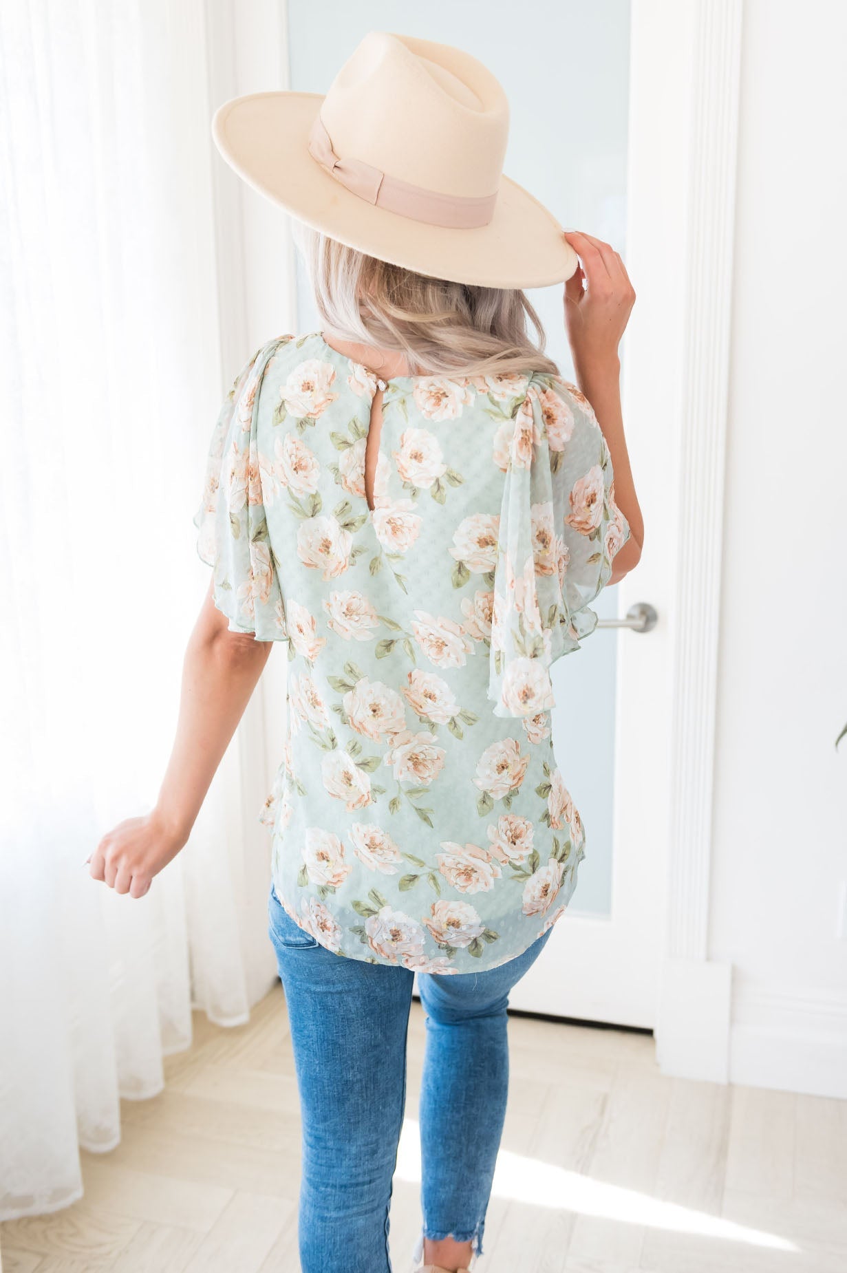 Promises, Promises Modest Flutter Sleeve Blouse