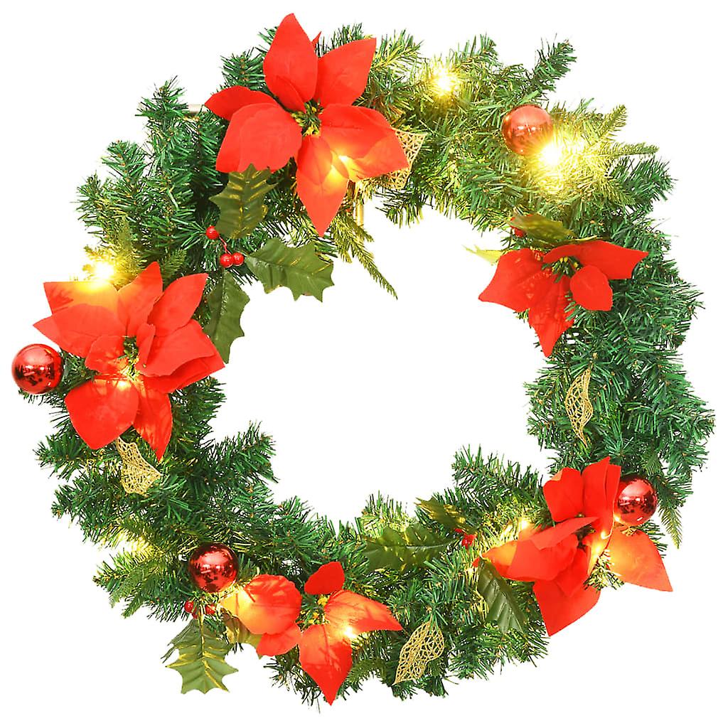 Vidaxl Christmas Wreath With Led Lights Green 23.6