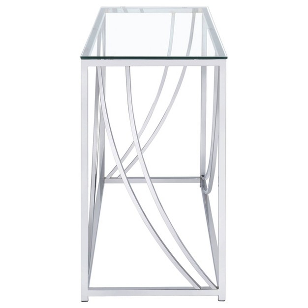 Lille Console Sofa Table With Glass Top Chrome Coaster