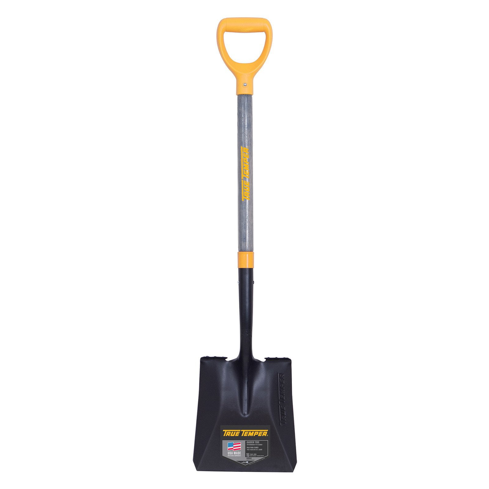 True Temper 2586000 43" Square Point Shovel With Wood Handle and Poly D-Grip