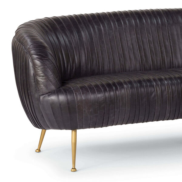 Beretta Black Leather Sofa