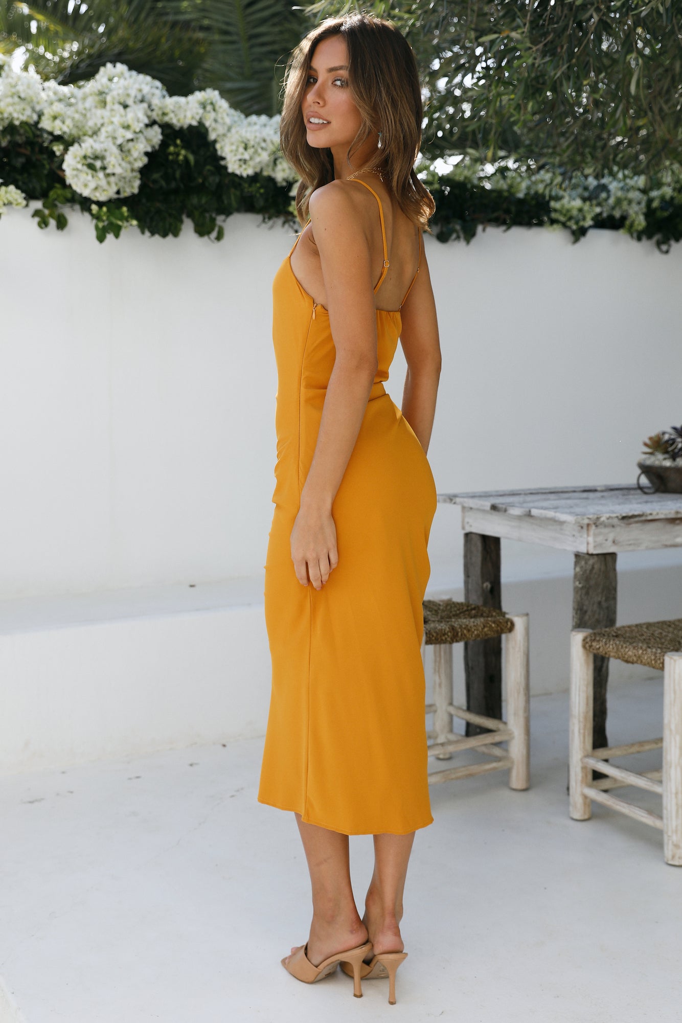 Heartfelt Confession Midi Dress Mustard