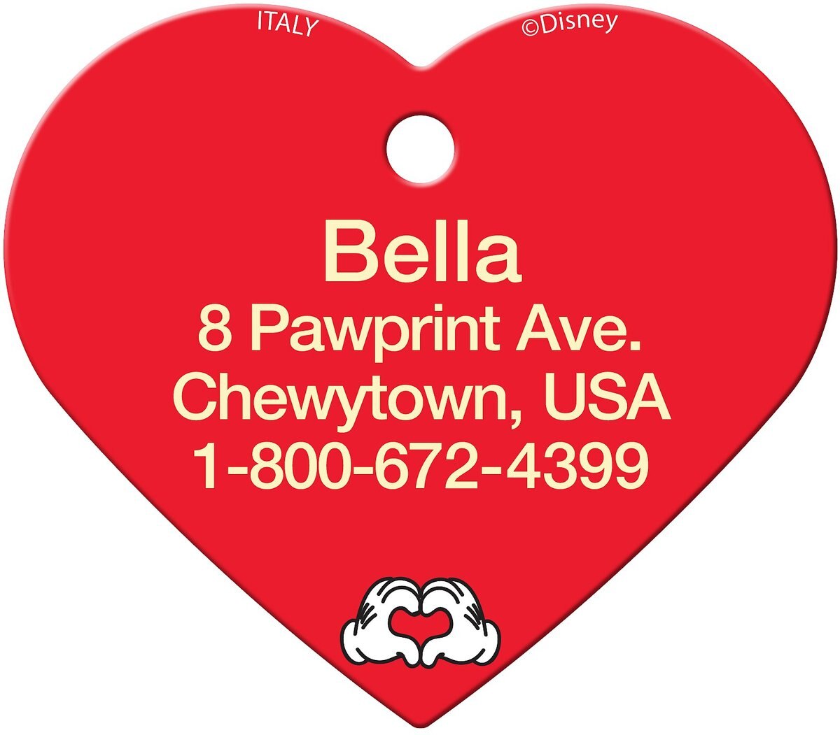 Quick-Tag Disney's Minnie and Mickey Heart Personalized Dog and Cat ID Tag