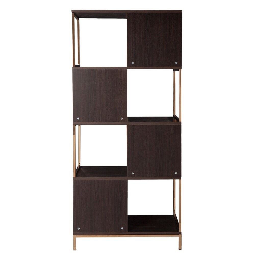 SEI Furniture Contemporary Brown Wood Etagere