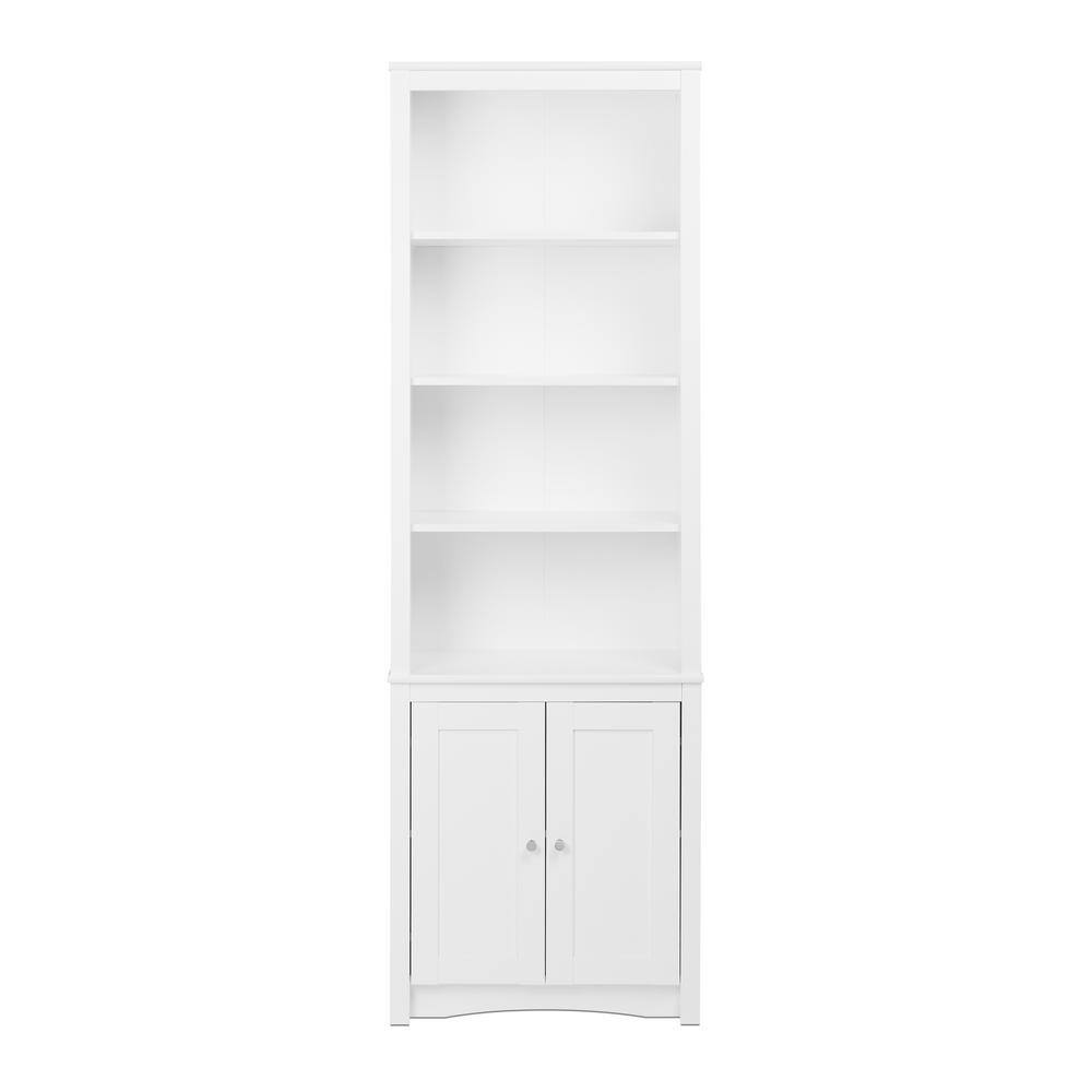 Prepac 80 in. White Wood 6-shelf Standard Bookcase with Doors WSBH-0004-1