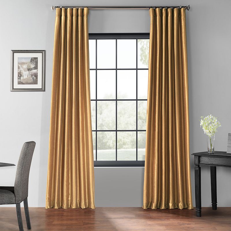 EFF Blackout Vintage Textured Faux Dupioni Window Curtain