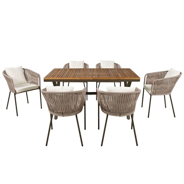 7 Piece Patio Dining Table and Chair Set