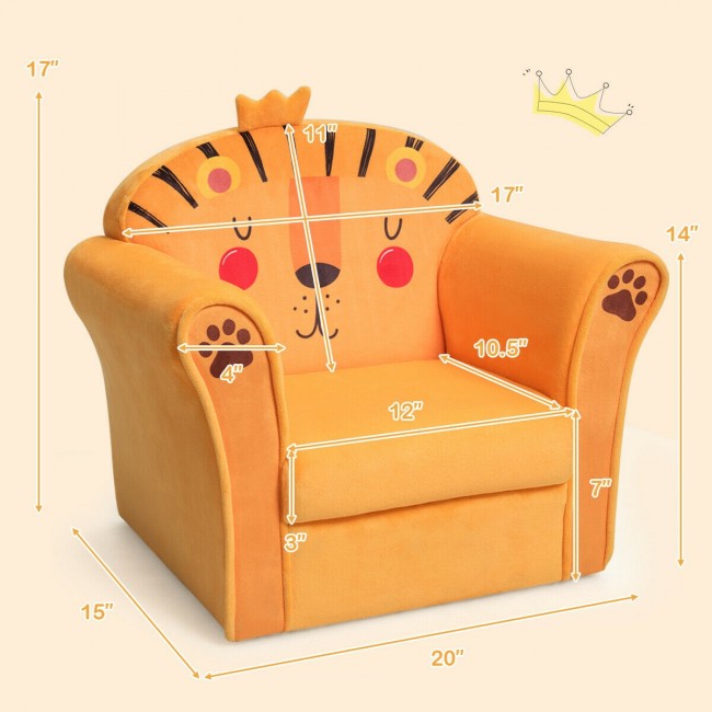 Kids Lion Sofa Children Armrest Couch Toddler Chair Furniture Gift