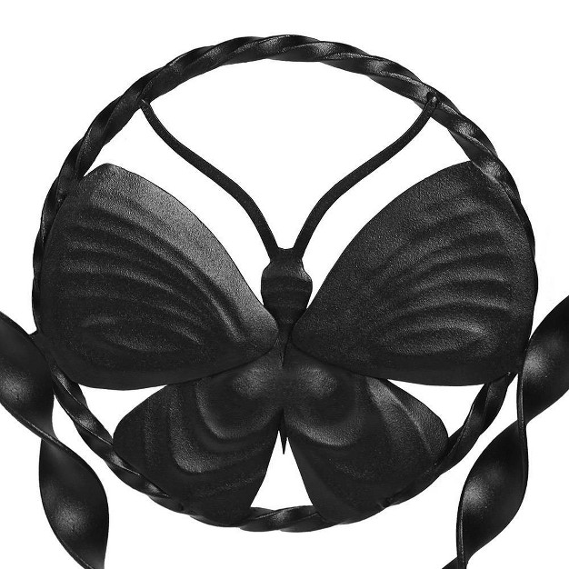 Iron Modern Indoor Outdoor Julia Butterfly Plant Stand Black Powder Coat Finish Achla Designs