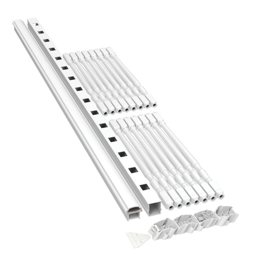 Barrette Outdoor Living Bella Premier Series 8 ft. x 36 in. White Vinyl Stair Rail Kit with Colonial Balusters 73053499