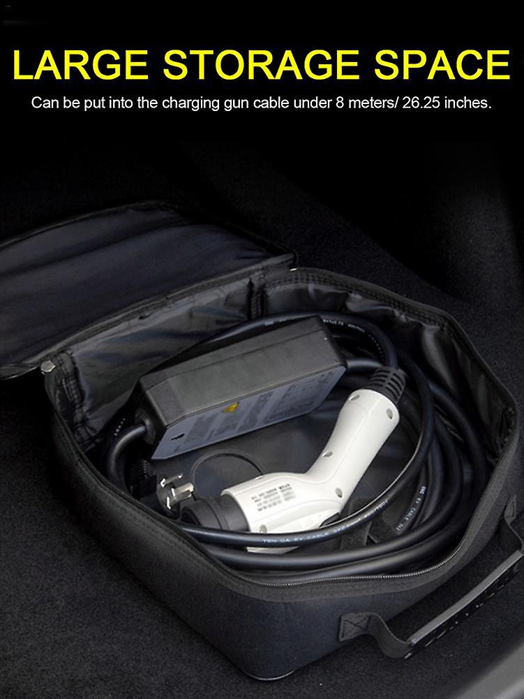 Car Charging Cable Storage Bag Date Line Storage Container New Energy Vehicle Waterproof Luggage Bag Auto Interior Organizer