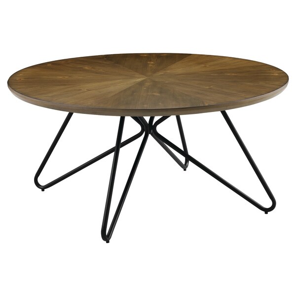 Coaster Furniture Brinnon Dark Brown and Black Round Coffee Table