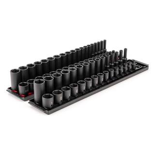 TEKTON 38 in. Drive 6-Point Impact Socket Set with Rails (14 in.-1 in. 6 mm-24 mm) (68-Piece) SID91218