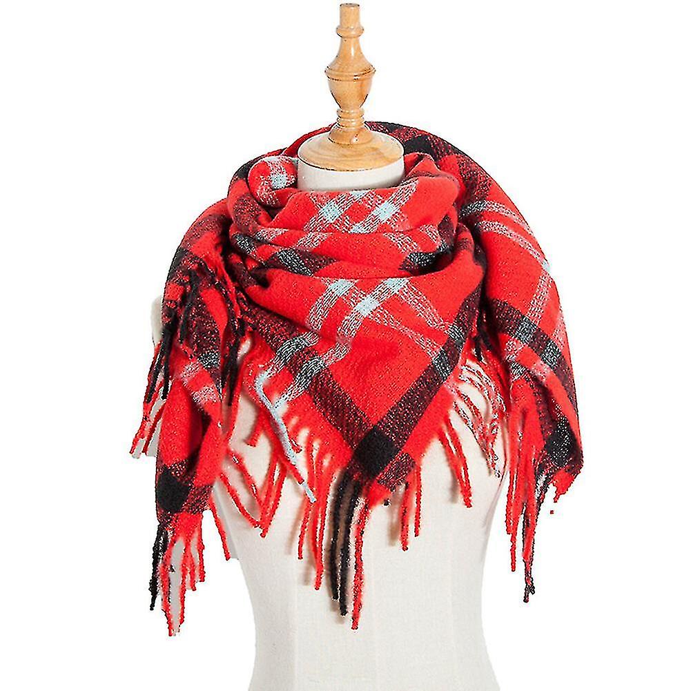 Winter Plaid Check Scarf Wraps For Women's