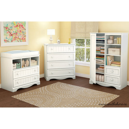 South Shore Savannah Coastal 4 Drawers Chest, White