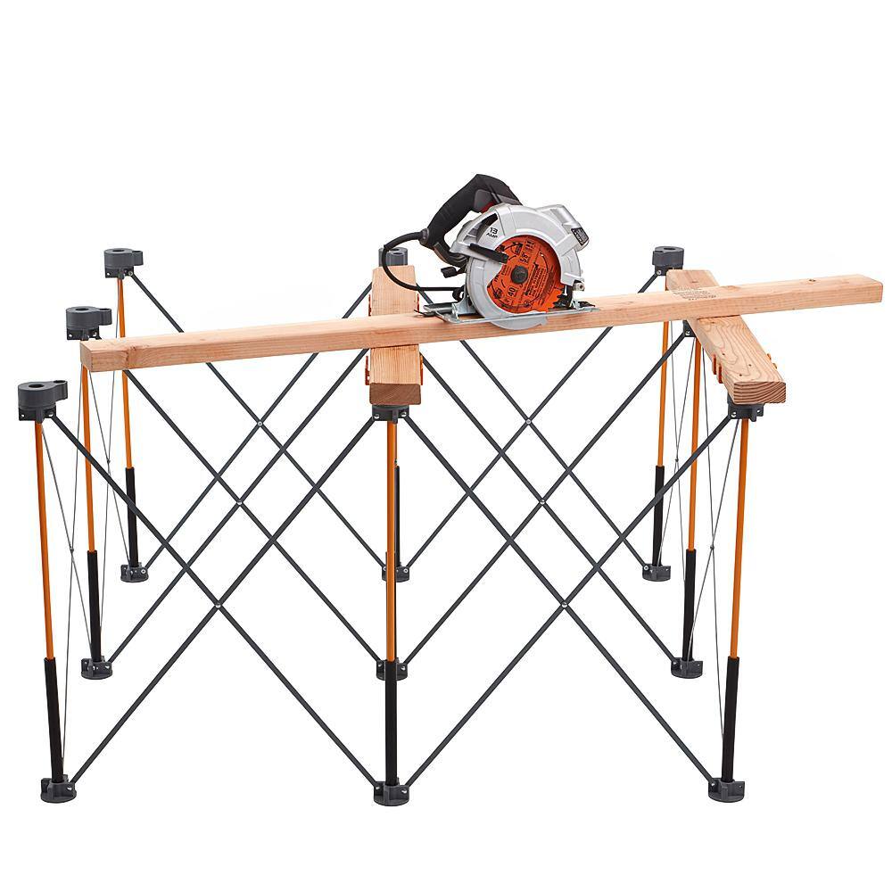 BORA 30 in. x 48 in. x 48 in. Steel Centipede Work Support Sawhorse with Accessories CK9S