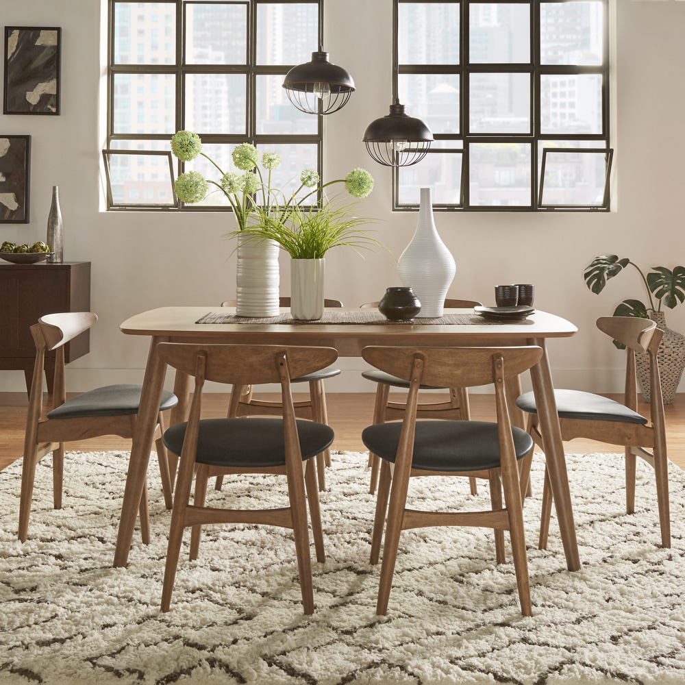 Norwegian Danish Modern Chestnut Tapered Dining Set by iNSPIRE Q Modern