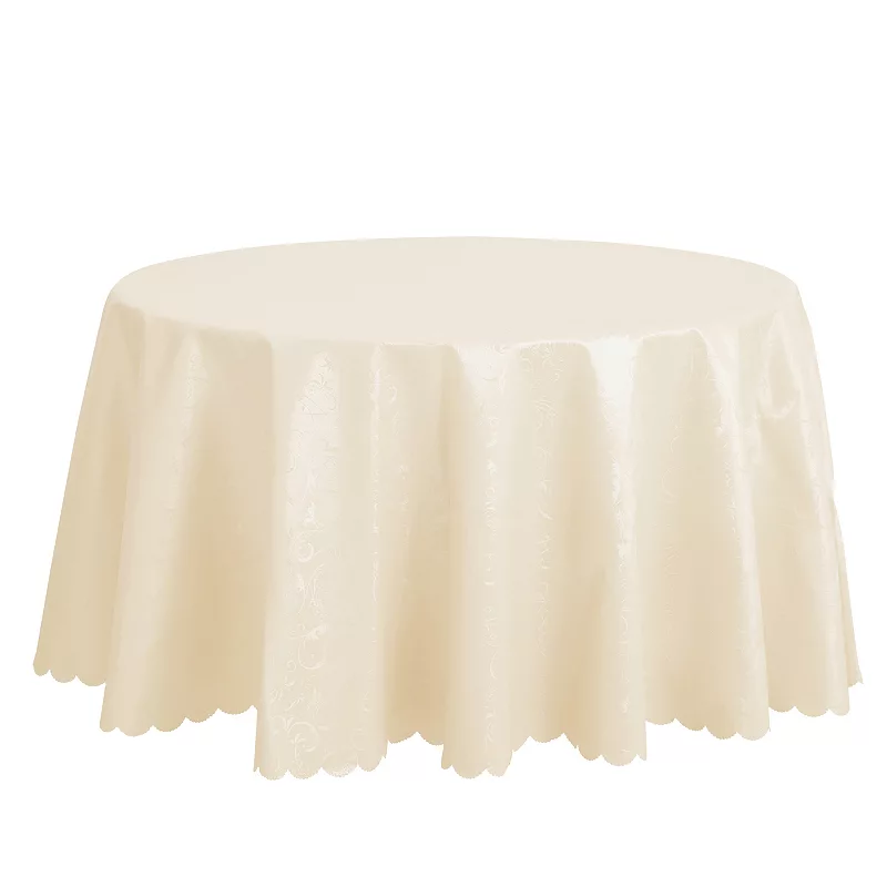 Round Pvc Wrinkle-resistant Washable Suitable Restaurant Table Cover 1 Pc， 71 X 71