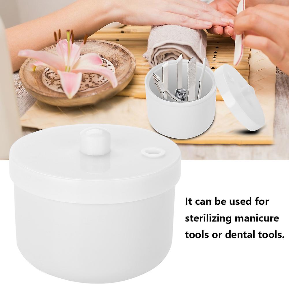 Dental Nail Tools Sterilizer Tray Sterilization Box Disinfection Container Manicure Tools White